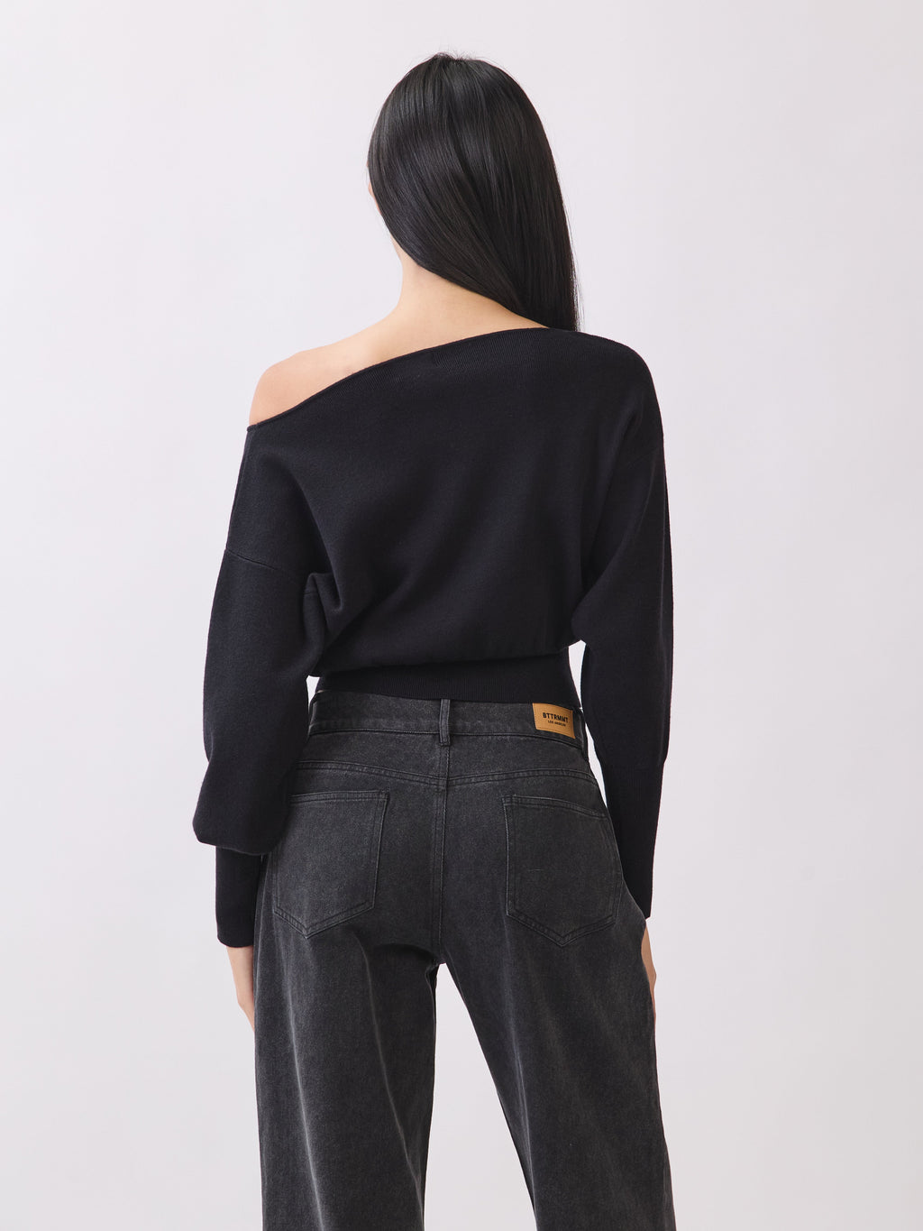 Black Tessa Boatneck Sweater