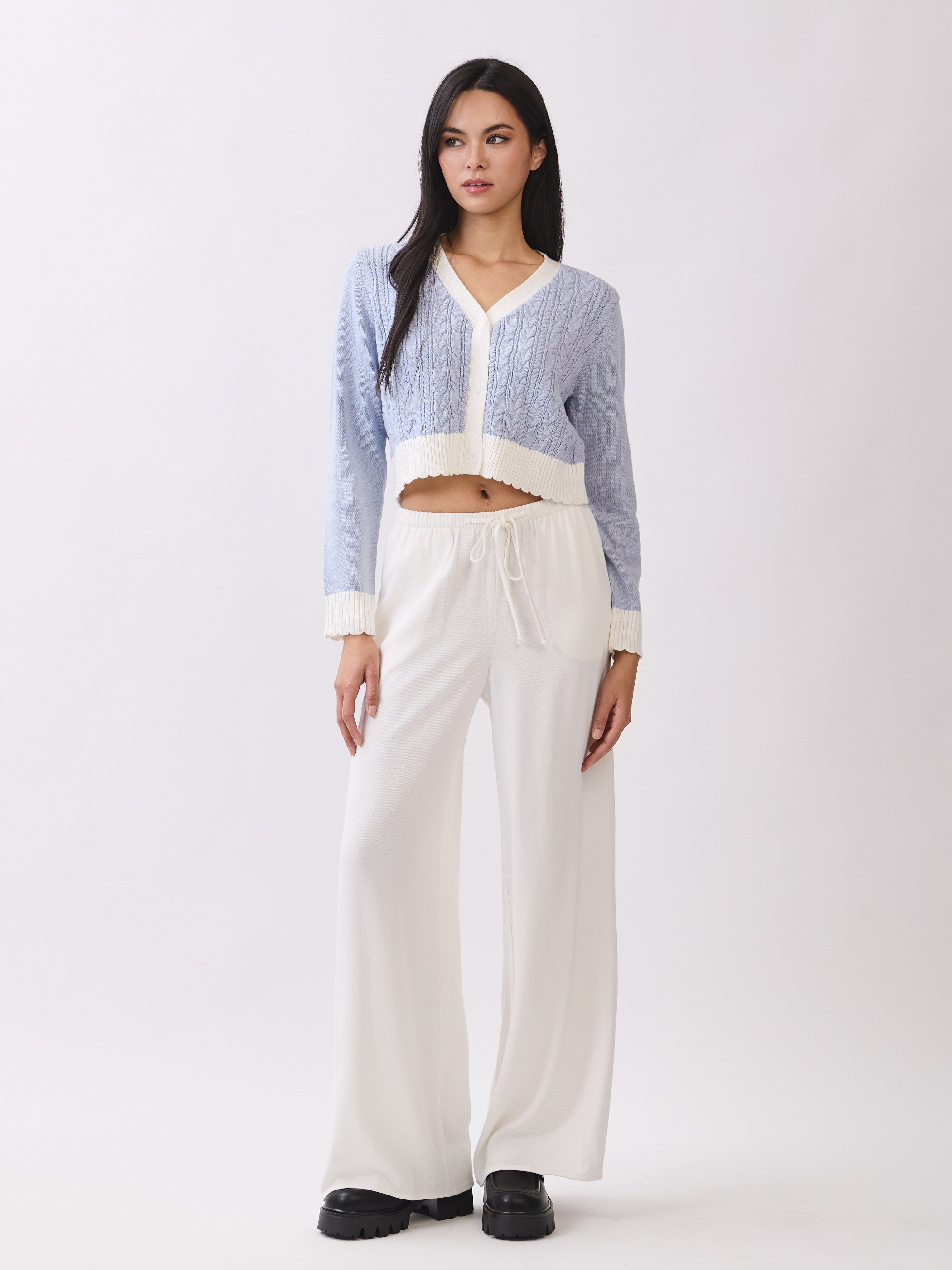 Jordyn Contrast Knit Cardigan