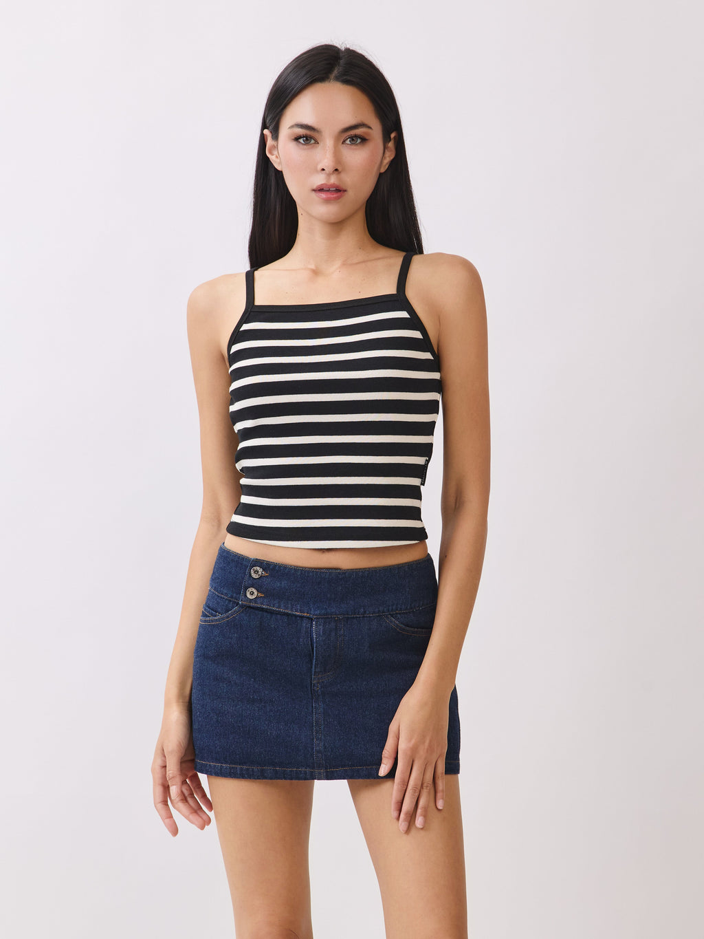 Ivory/Black Rylee Striped Tank Top