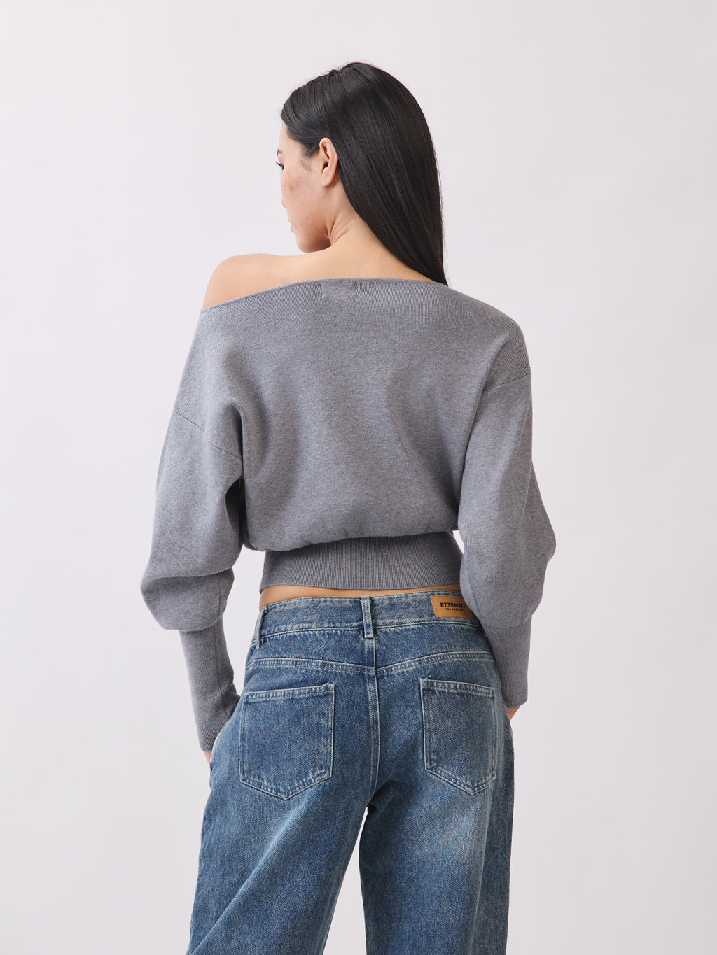 Gray Tessa Boatneck Sweater