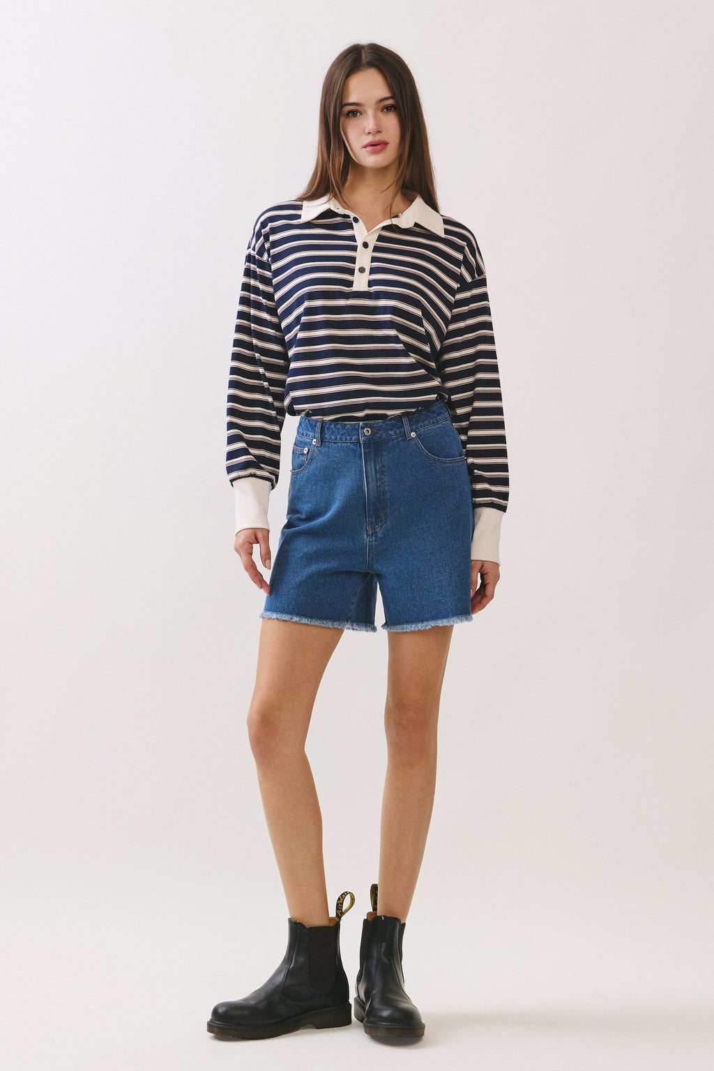Sloan Striped Long Sleeve Polo