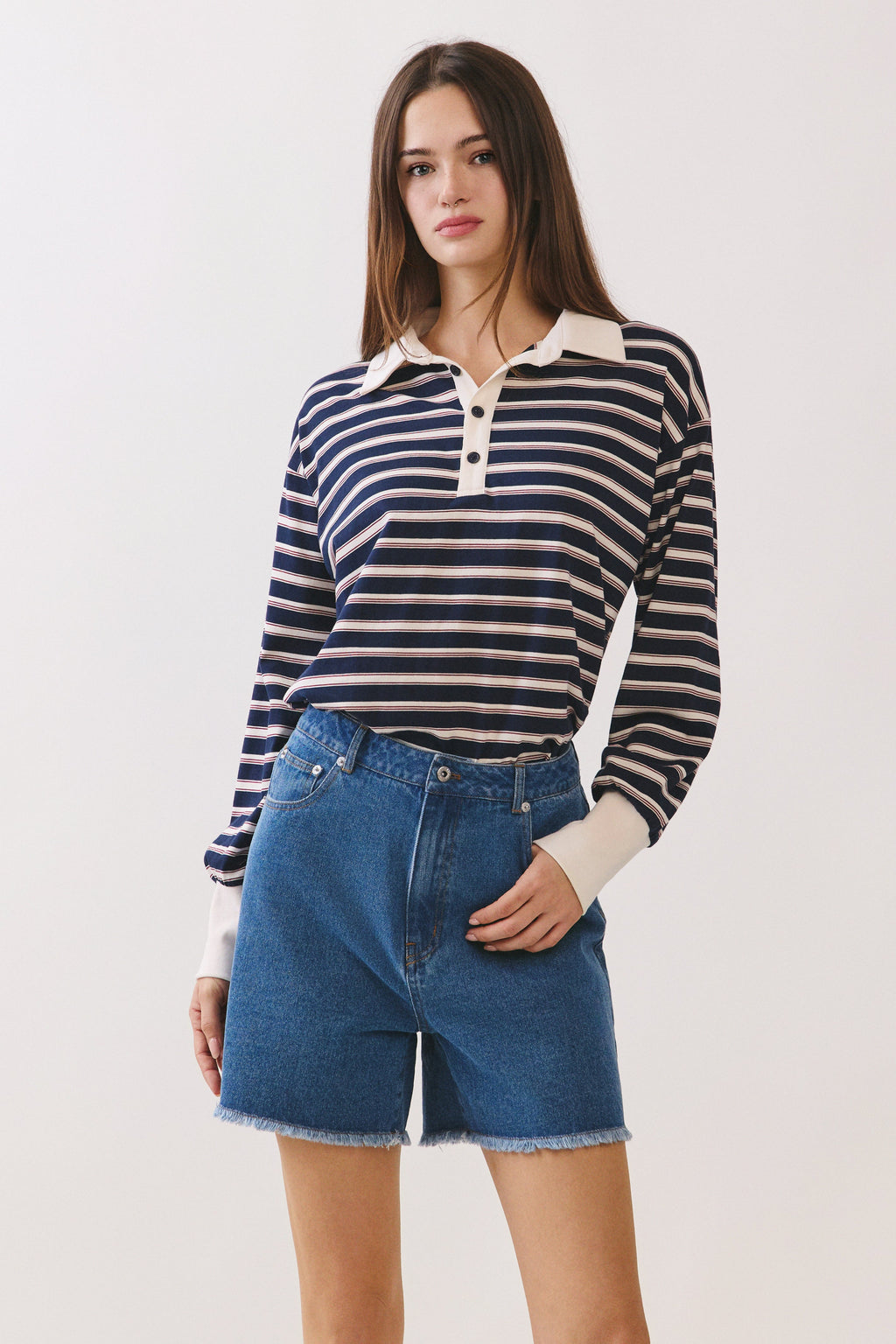 Sloan Striped Long Sleeve Polo