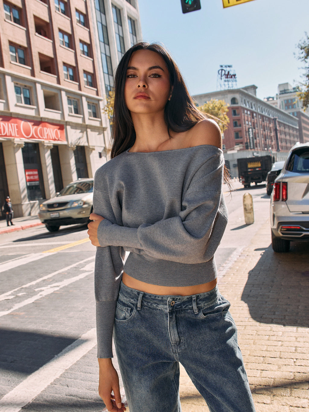 Gray Tessa Boatneck Sweater