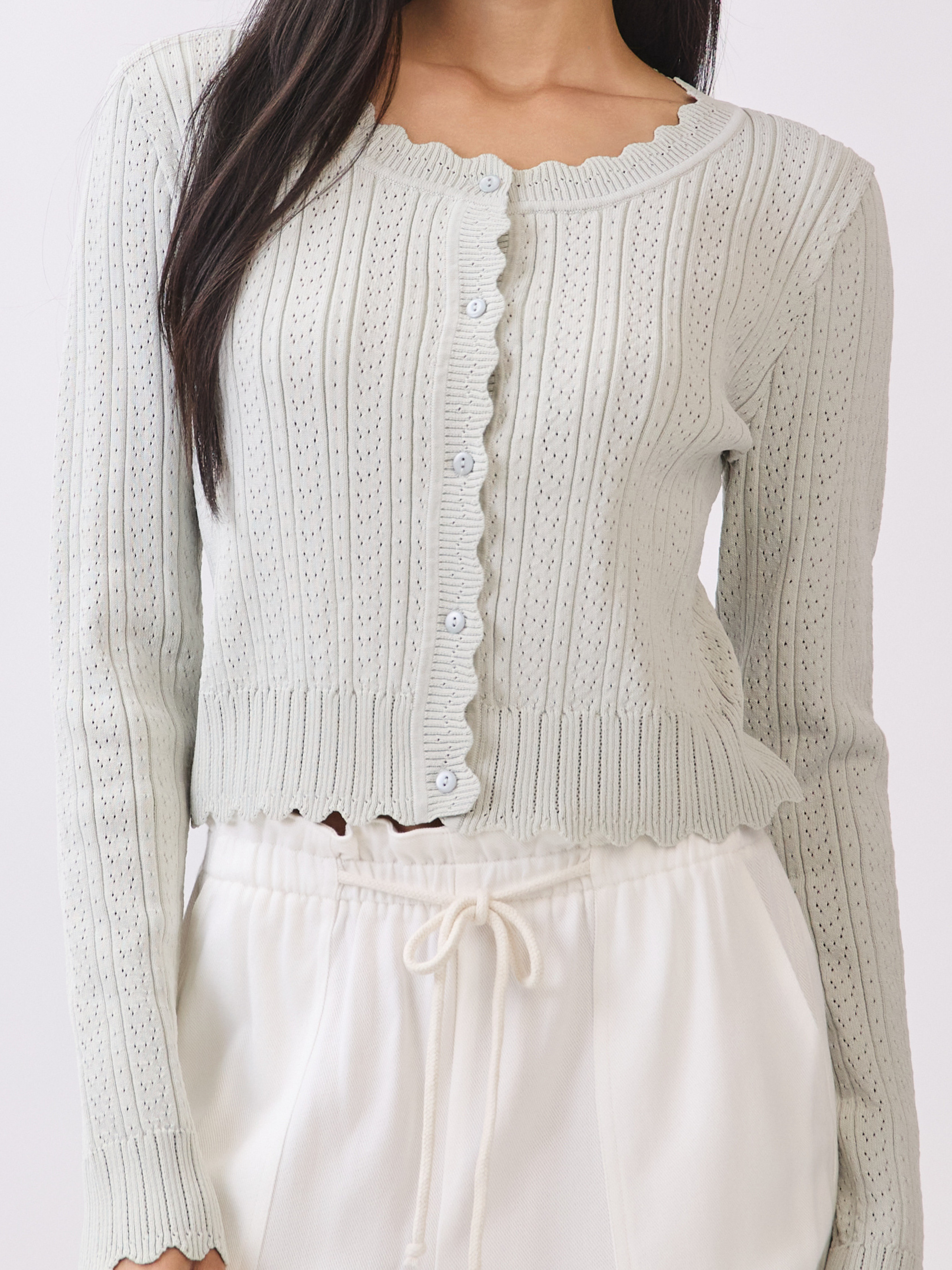 Joelle Scallop Trim Cardigan